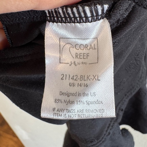 Coral Reef Swim Black Ruffle Swimsuit XL 14/16 - Picture 3 of 3